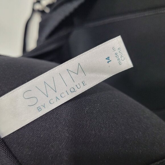 NWT Swim By Cacique Black No-Wire Build in bra Tank Top size 14 - Picture 4 of 10